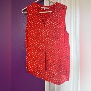 Orange polka dot tank top, light weight fabric